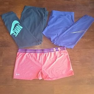 Nike under armour bundle legging work out bottoms